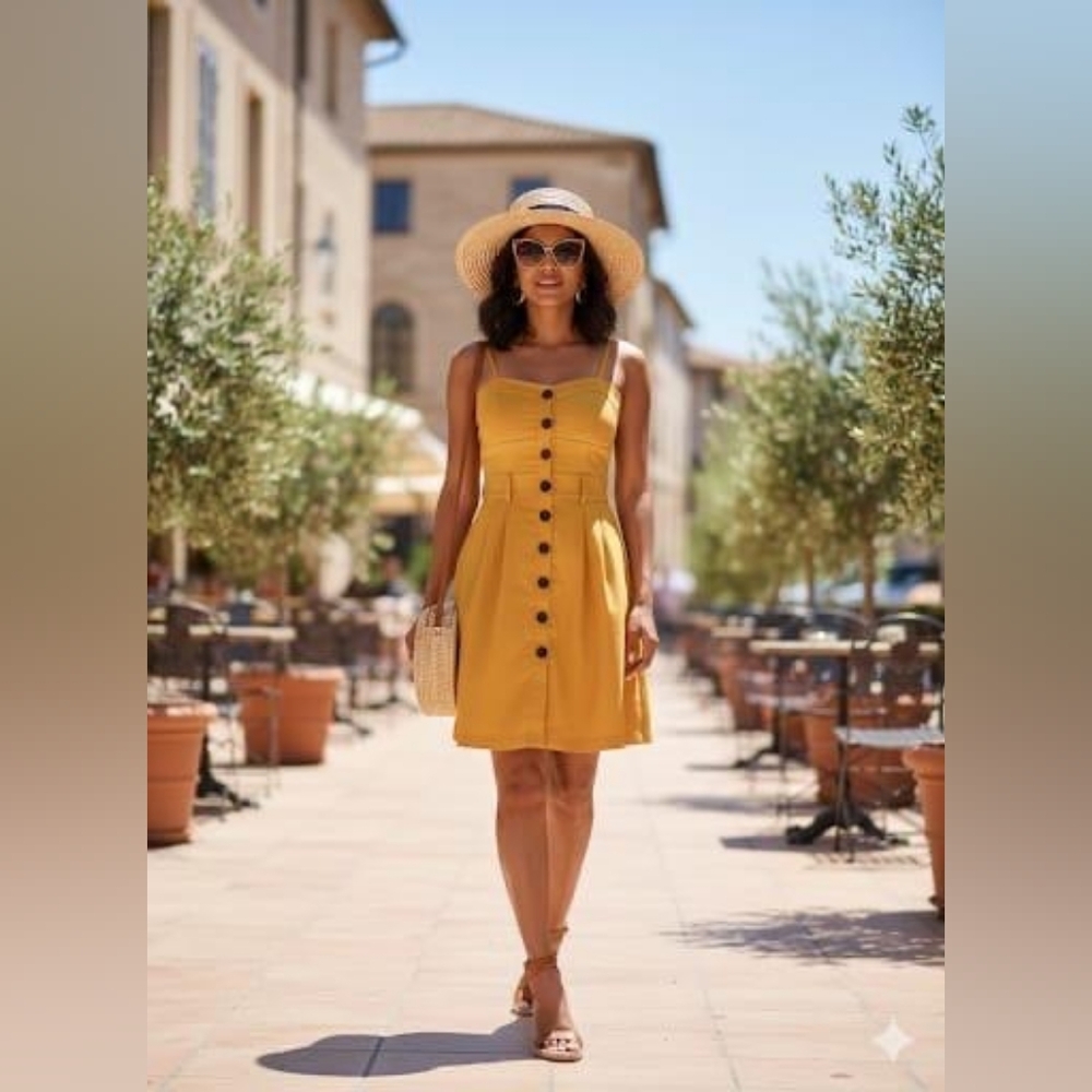 Purple Snow Sunny Yellow Mini Dress